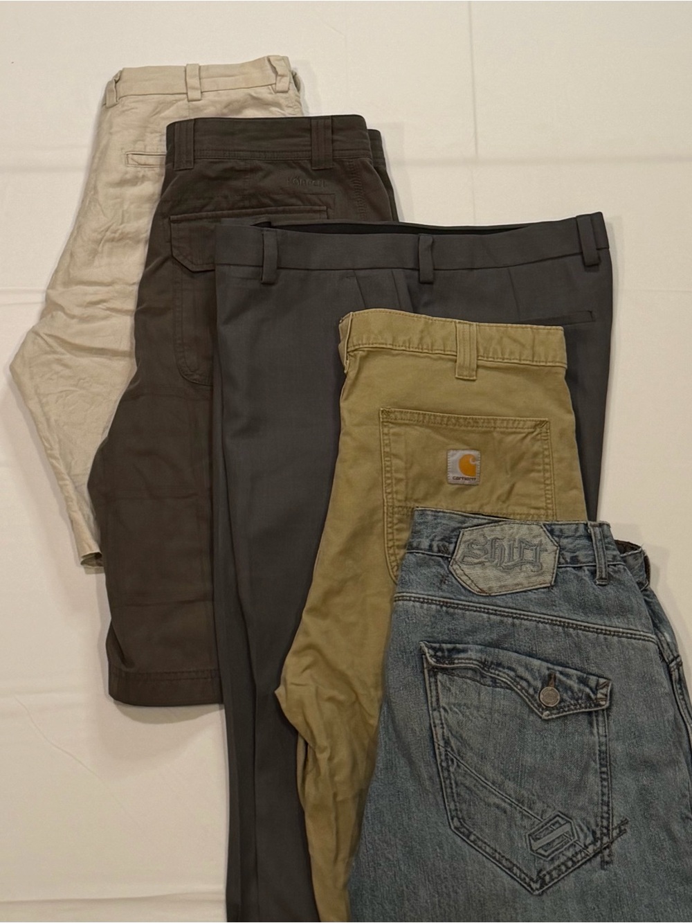 5-Piece Men's W34 Bundle — Carhartt, Shift Kevlar Moto, Brooks Brothers + More